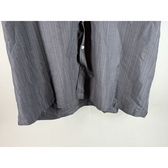 Van Heusen Short Sleeve Button Up Shirt, Black/Charcoal, Men's Size XXL - Picture 4 of 10